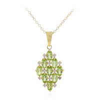 Burmesischer Peridot-Silberhalskette