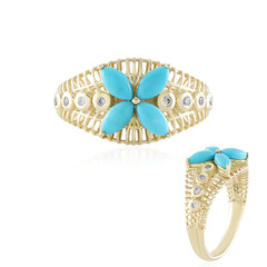 Sleeping Beauty-Türkis-Goldring (Ornaments by de Melo)