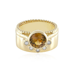 Nicht erhitzter Gelber Tansanit-Goldring (Adela Gold)