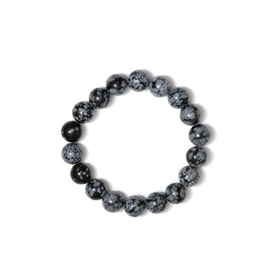 Schneeflocken-Obsidian-Armband