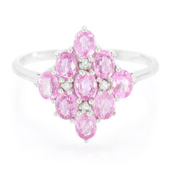 Pinkfarbener Ceylon-Saphir-Silberring