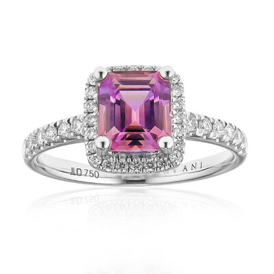 Pinkfarbener Diaspor-Goldring (AMAYANI)