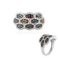 I3 Diamant-Silberring