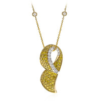 Gelber SI2 Diamant-Goldhalskette (CIRARI)