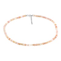 Pinkfarbener Opal-Silberhalskette