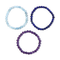 3er Set Edelstein-Armbänder