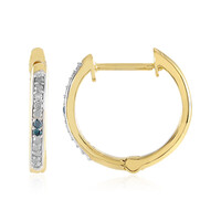 Blauer I3 Diamant-Silberohrringe