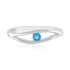 Neonblauer Apatit-Silberring