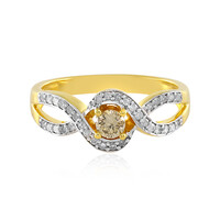 PK Champagner-Brillant-Silberring