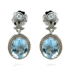 Himmelblauer Topas-Silberohrringe (Dallas Prince Designs)