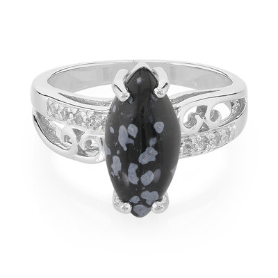 Schneeflocken-Obsidian-Silberring