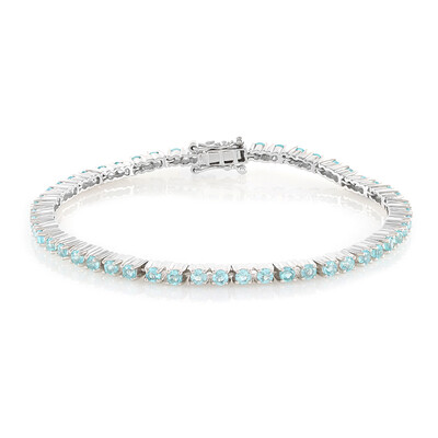 Blauer Apatit-Silberarmband