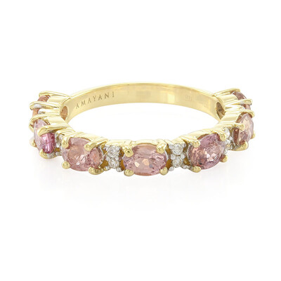 Nicht erhitzter Padparadscha-Saphir-Goldring (AMAYANI)