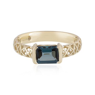 Londonblauer Topas-Goldring (Ornaments by de Melo)