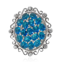 Neonblauer Apatit-Silberring (Dallas Prince Designs)