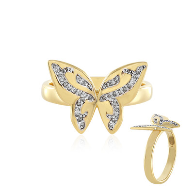 I3 Schokoladen-Diamant-Silberring