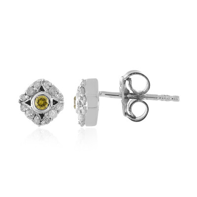 Gelber I2 Diamant-Silberohrringe