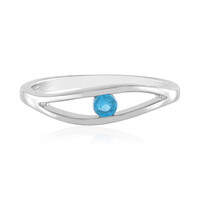 Neonblauer Apatit-Silberring