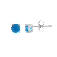 Neonblauer Apatit-Silberohrringe
