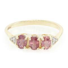 Nicht erhitzter Padparadscha-Saphir-Goldring