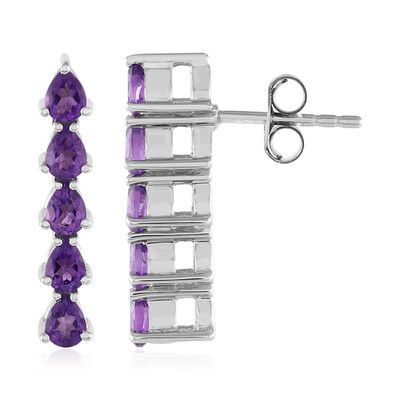 Sambia-Amethyst-Silberohrringe