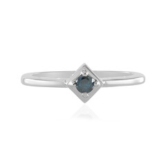 Blauer I3 Brillant-Silberring