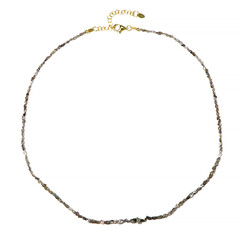 Champagner-Diamant-Silberhalskette