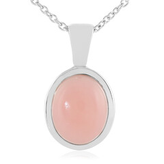 Pinkfarbener Opal-Silberhalskette