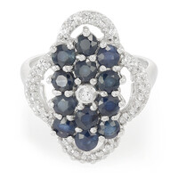 Blauer Saphir-Silberring