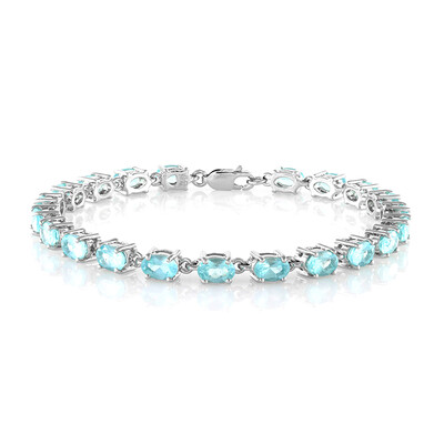 Blauer Apatit-Silberarmband
