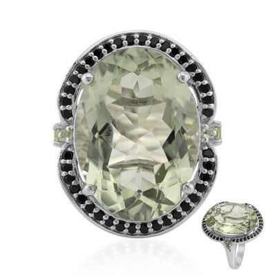 Grüner Amethyst-Silberring