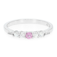 Pinkfarbener Ceylon-Saphir-Silberring