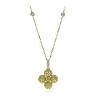 Gelber SI2 Diamant-Goldhalskette (CIRARI)