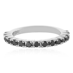 Schwarzer Diamant-Silberring