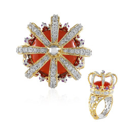 Roter Chalzedon-Silberring (Gems en Vogue)