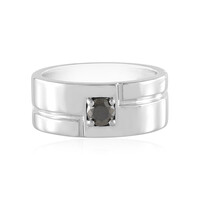 Schwarzer Brillant-Silberring