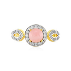 Pinkfarbener Opal-Silberring