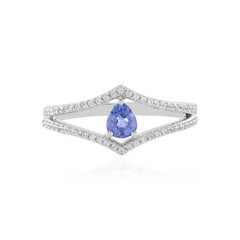Nicht erhitzter Blauer Ceylon-Saphir-Silberring