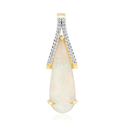 Brasilianischer Weißer Opal-Goldanhänger