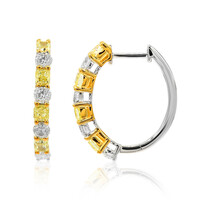 Gelber SI2 Diamant-Goldohrringe (CIRARI)