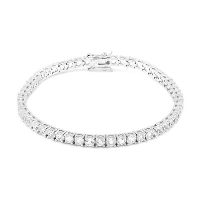 Weißer Topas-Silberarmband