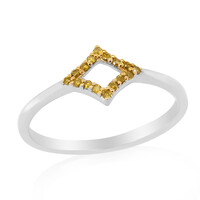 Gelber I3 Diamant-Silberring
