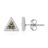 Gelber I2 Diamant-Silberohrringe
