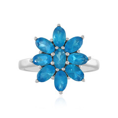 Neonblauer Apatit-Silberring