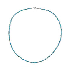 Neonblauer Apatit-Silberhalskette