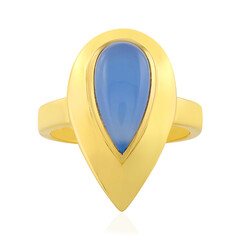 Blauer Chalzedon-Silberring