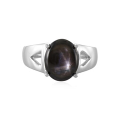 Schwarzer Stern-Saphir-Silberring