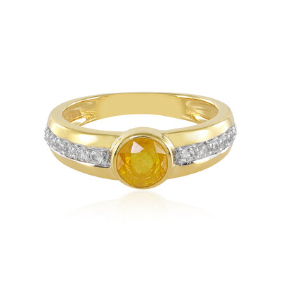 Gelber Madagaskar-Saphir-Silberring