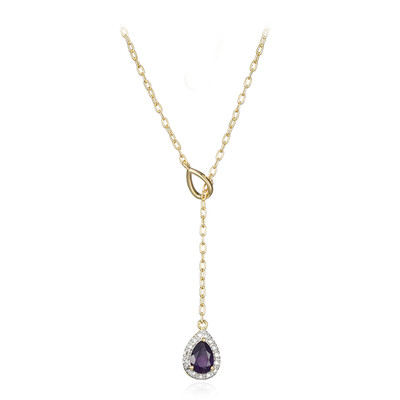 Sambia-Amethyst-Messingcollier (Juwelo Style)