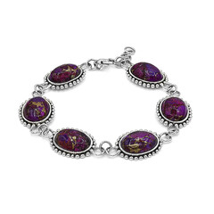 Violetter Kingman Mohave-Türkis-Silberarmband (Art of Nature)